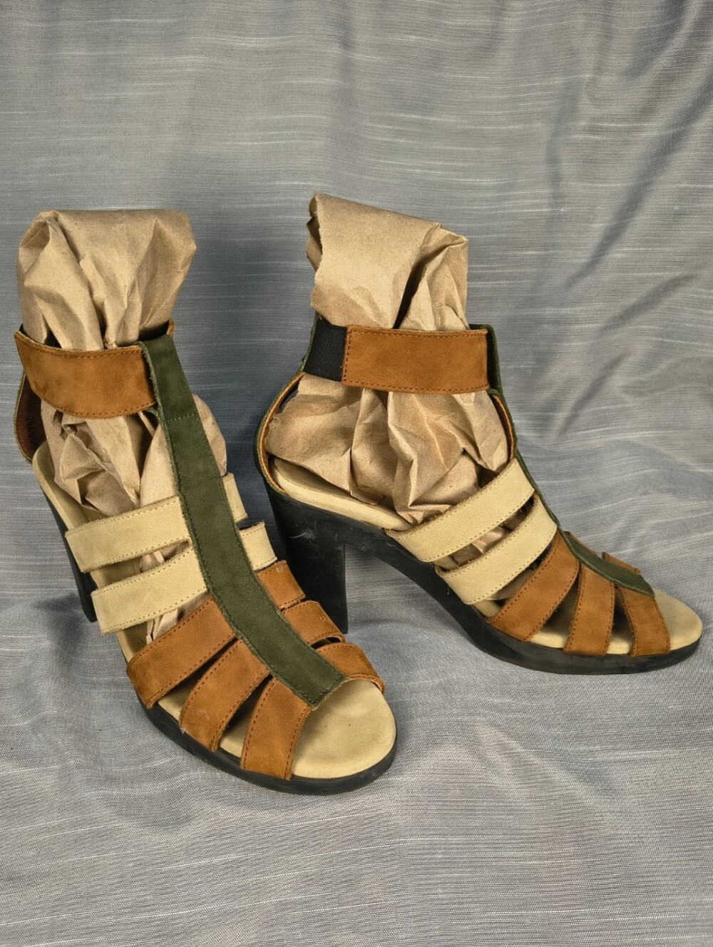 Arche LN Sandals Fisherman Style Multi Color Sexy Strappy High Heel Ankle Strap